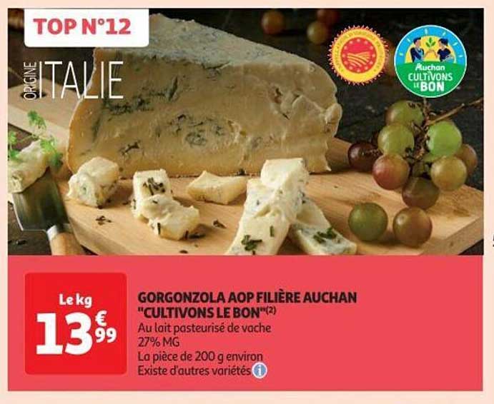Gorgonzola Aop Filière Auchan "cultivons Le Bon"