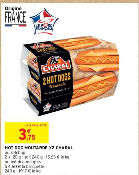 hot dog moutarde x2 charal