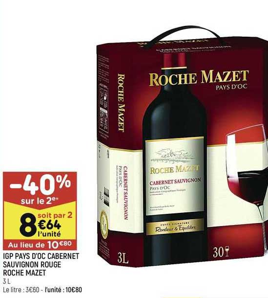 igp pays d'oc cabernet sauvignon rouge roche mazet