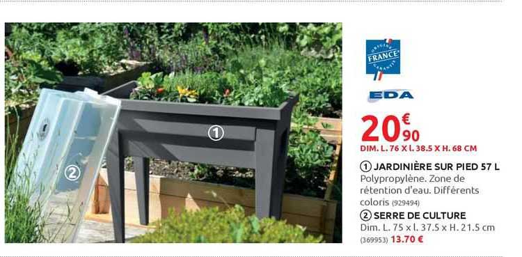 Jardinière Sur Pied 57 L, Serre De Culture Eda