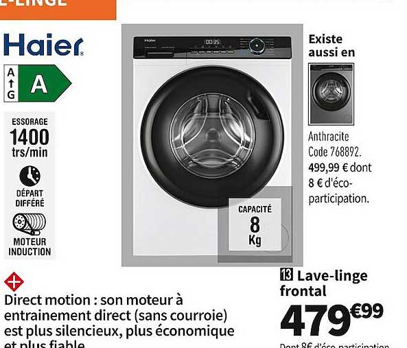 lave-linge frontal haier