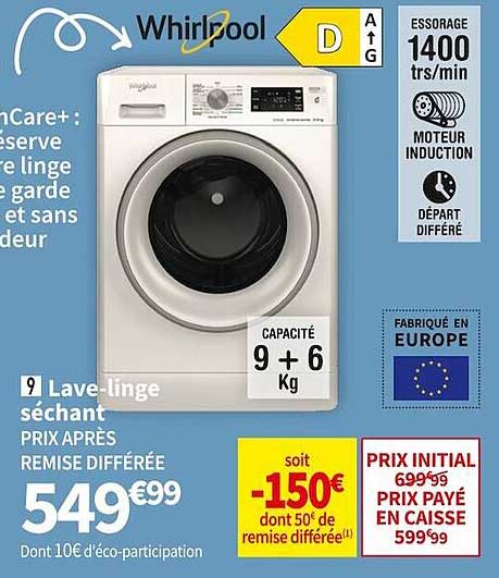 lave-linge séchant whirlpool