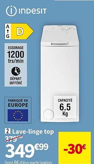 lave-linge top indesit
