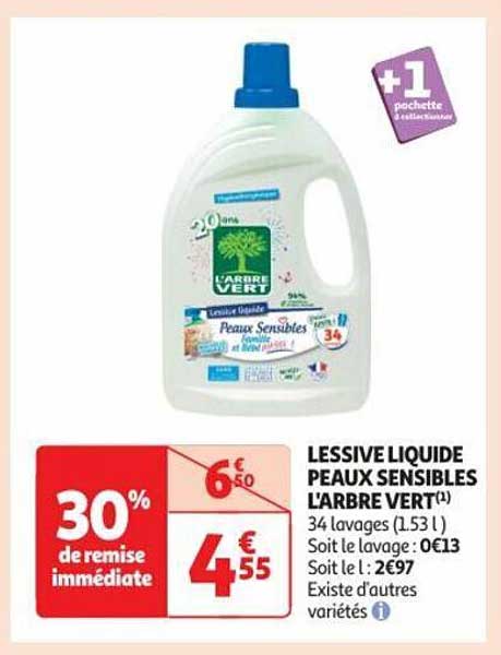 lessive liquide peaux sensibles l'arbre vert