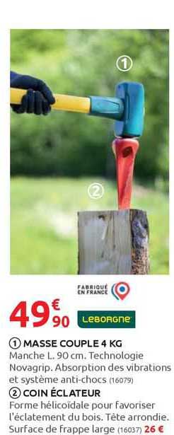 masse couple 4 kg, coin éclateur leborgne