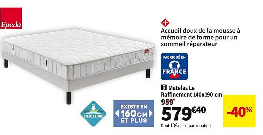 Matelas Le Raffinement 140 X 190 Cm Epeda