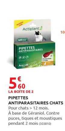pipettes antiparasitaires chats