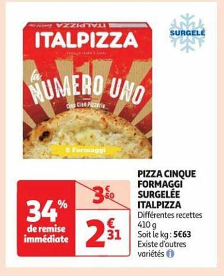 pizza cinque formaggi surgelée italpizza