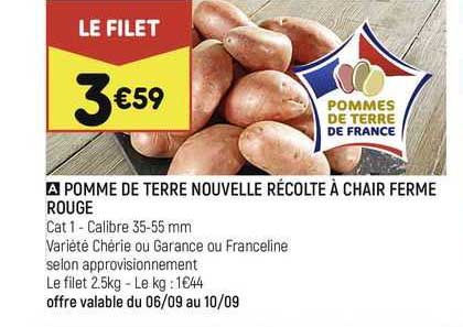 pomme de terre nouvelle récolte à chair ferme rouge