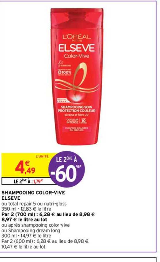 shampooing color-vive elseve l'oréal paris