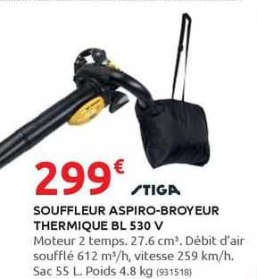 souffleur aspiro-broyeur thermique bl 530 v stiga