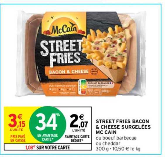 street fries bacon & cheese surgelées mc cain