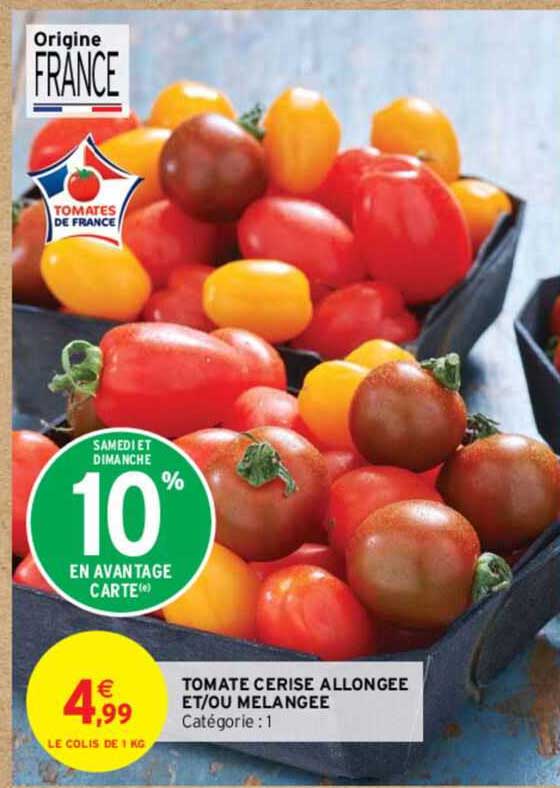 tomate cerise allongée et/ou mélangée