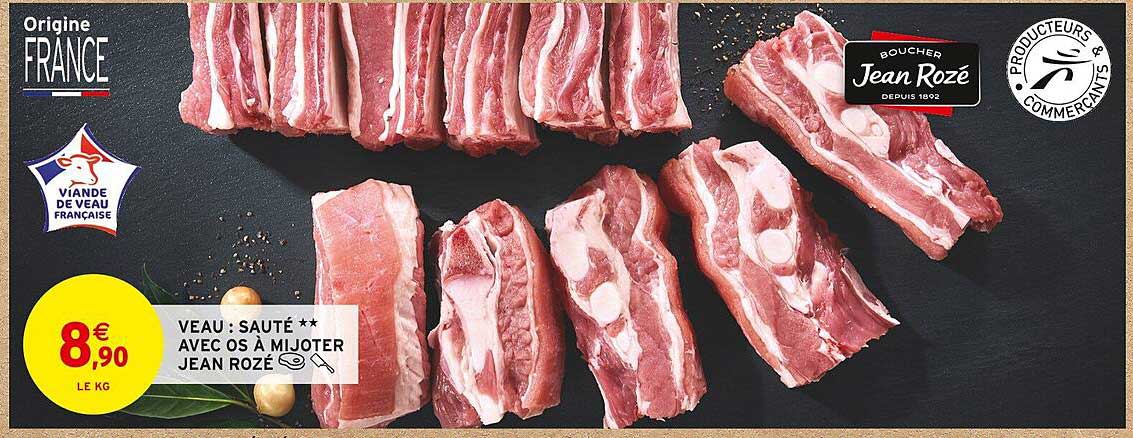 veau : sauté ** avec os à mijoter jean rozé