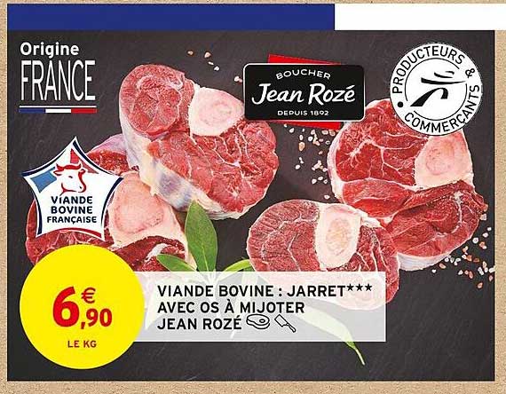 viande bovine : jarret*** avec os à mijoter jean rozé