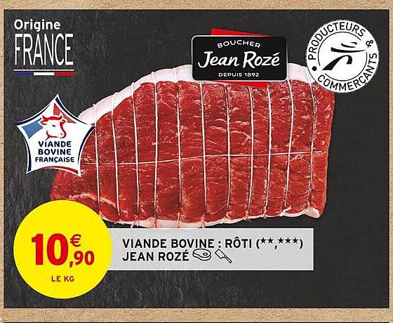 viande bovine : rôti (**,***) jean rozé