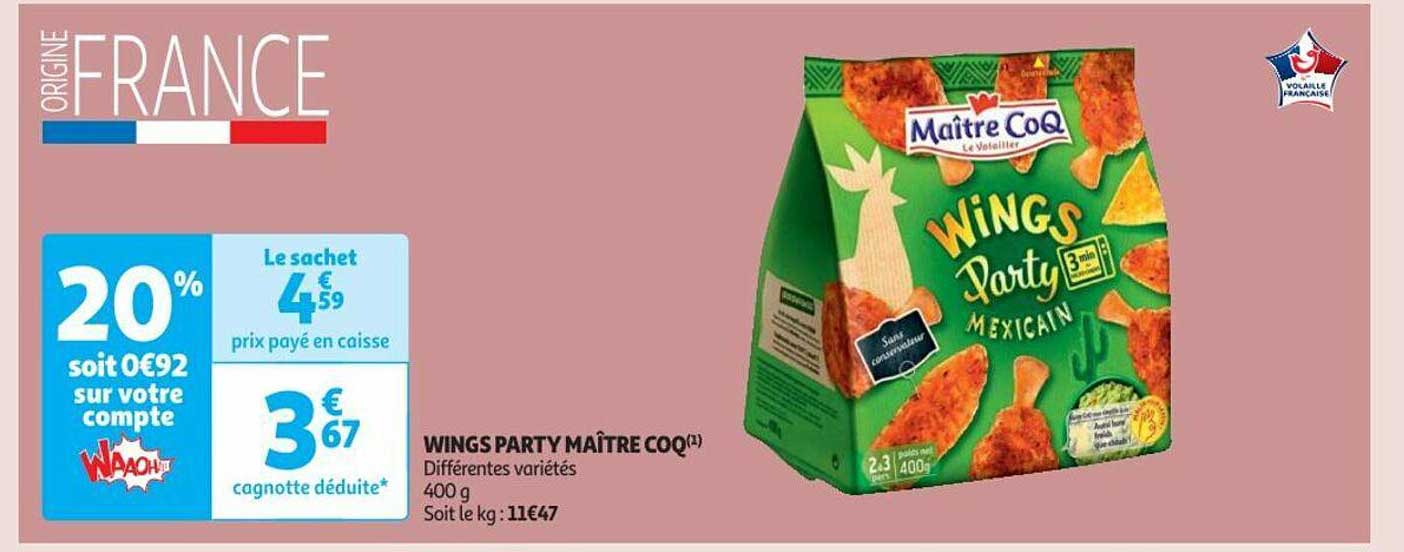 wings party maître coq