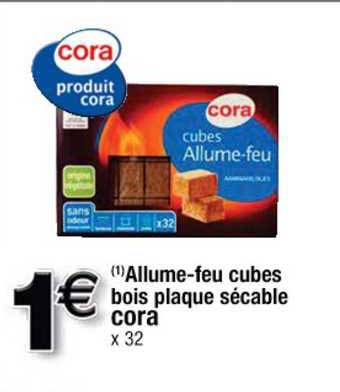 allume feu cubes bois plaque sécable