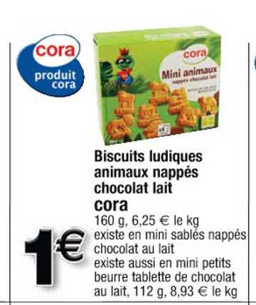 biscuits ludiques animaux nappés chocolat lait