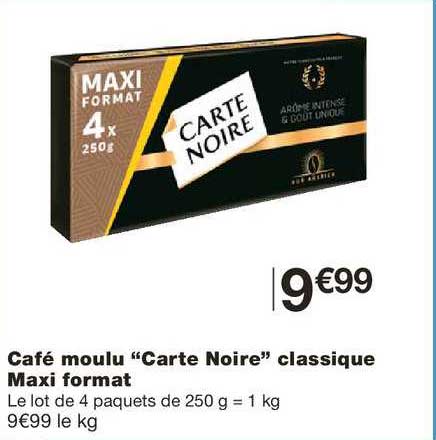 café moulu carte noire classique maxi format