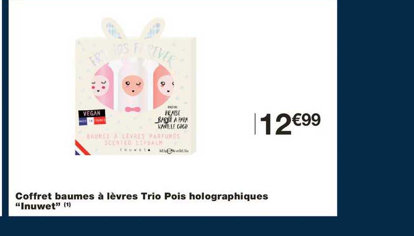 Coffret Baumes à Lèvres Trio Pois Holographiques Inuwet