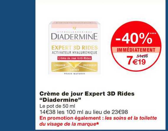 crème de jour expert 3d rides diadermine