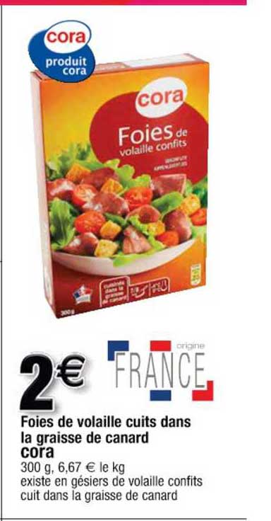 foies de volailles cuits dans la graisse de canard cora