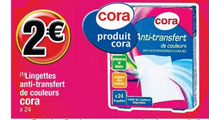 lingettes anti transfert de couleurs cora