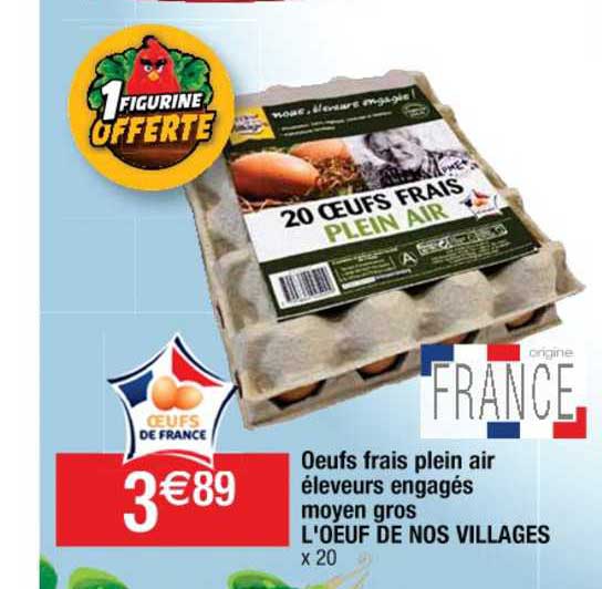 oeufs frais plein air éleveurs engagés moyen gros l'oeuf de nos villages