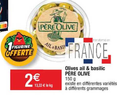 olives ail & basilic père olive
