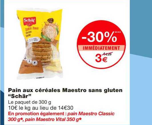 pain aux céréales maestro sans gluten schär