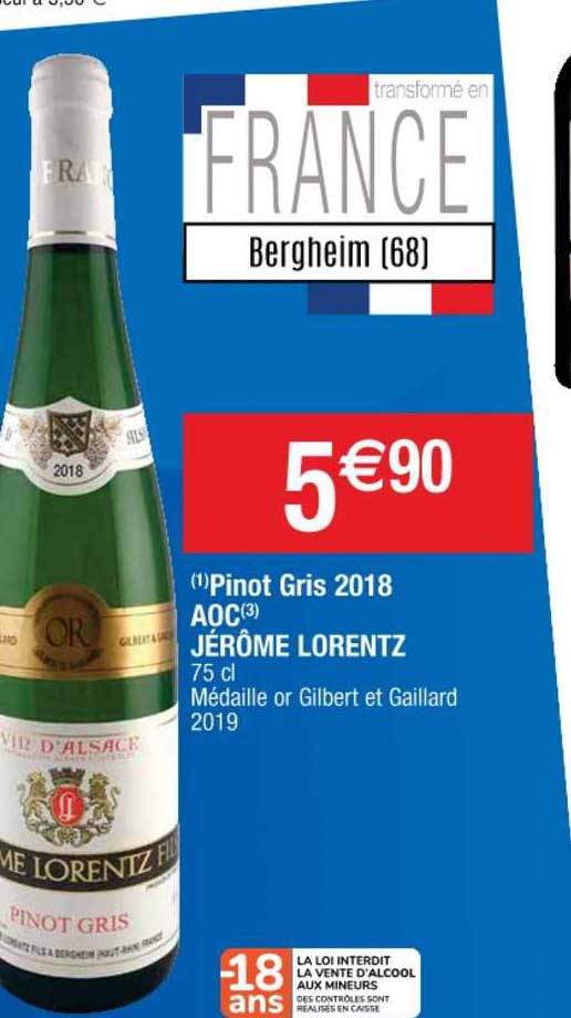pinot gris 2018 aoc jérôme lorentz
