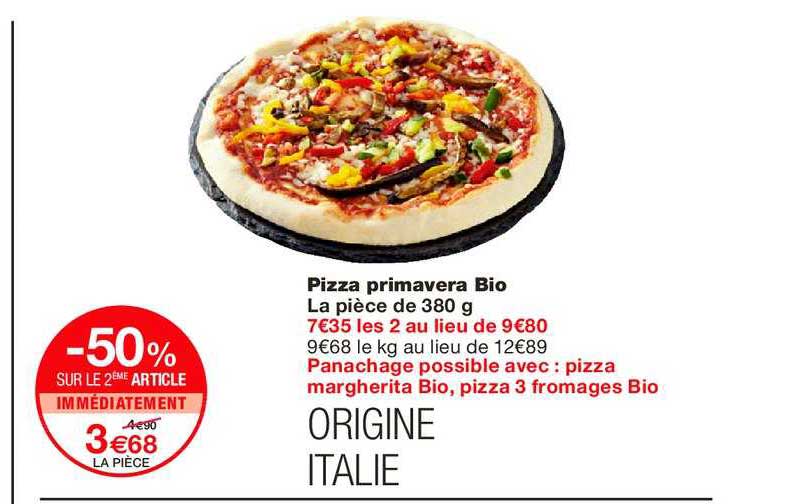 Pizza Primavera Bio -50% Sur Le 2ème Article Immédiatement