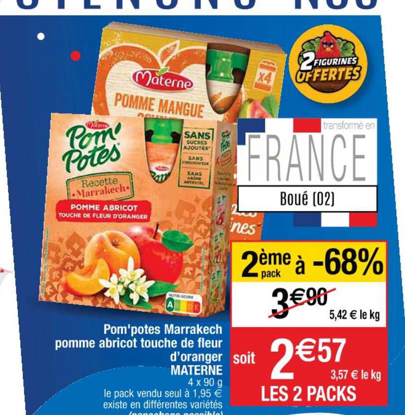 pom'potes marrakech pomme abricot touche de fleur d'oranger materne 2ème pack à -60%