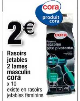 rasoirs jetables 2 lames masculin cora