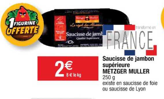 saucisse de jambon supérieure metzger muller