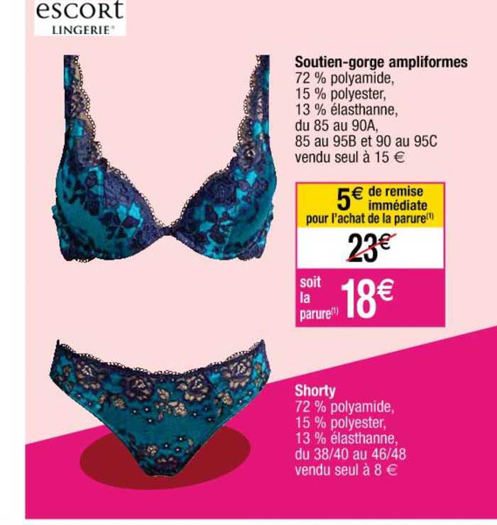 soutien gorge ampliformes shorty escort lingerie