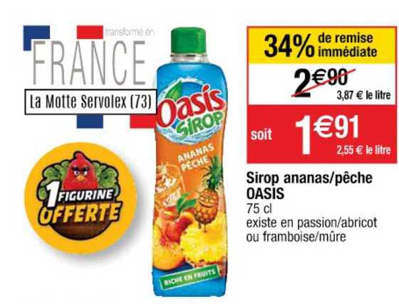 Sirop Ananas Pêche Oasis 34% De Remise Immédiate