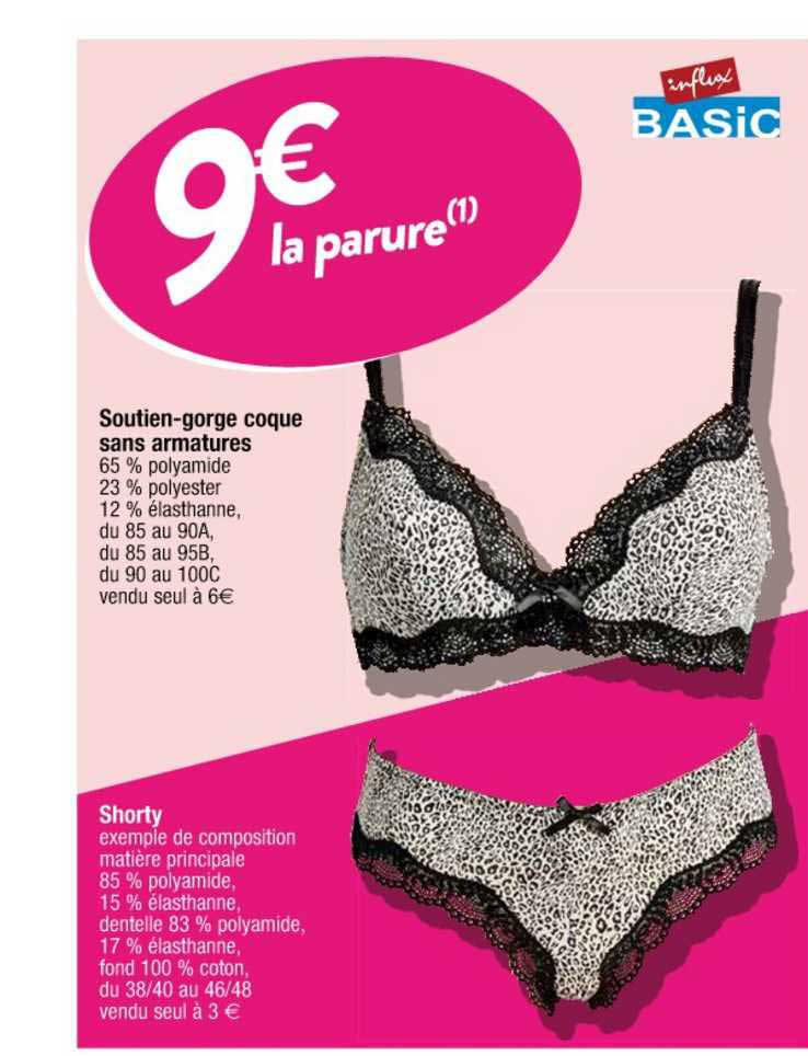 soutien gorge coque sans armatures shorty influx basic