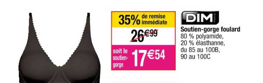 soutien gorge foulard dim 35% de remise immédiate