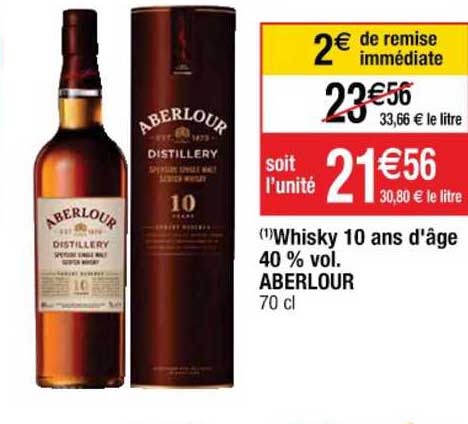 whisky 10 ans d'âge 40% vol. aberlour