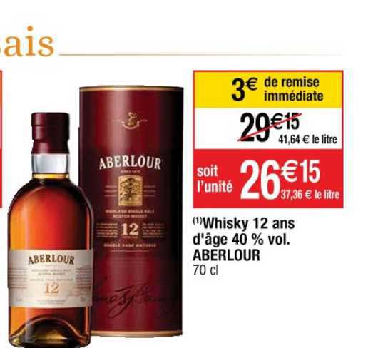 whisky 12 ans d'âge 40% vol. aberlour