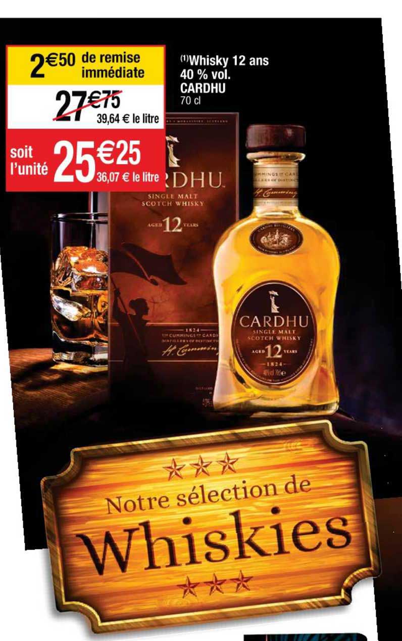 whisky 12 ans d'âge 40% vol. cardhu