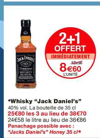 whisky jack daniel's 2+1 offert