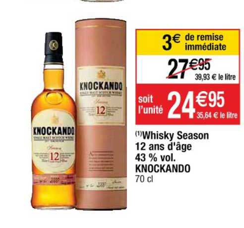 whisky season 12 ans d'âge 43% vol. knockando