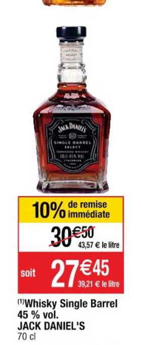 whisky single barrel 45% vol. jack daniel's