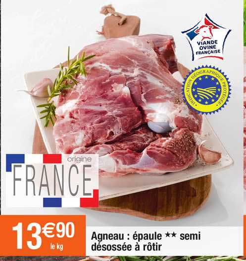 agneau : épaule ** semi désossée à rôtir