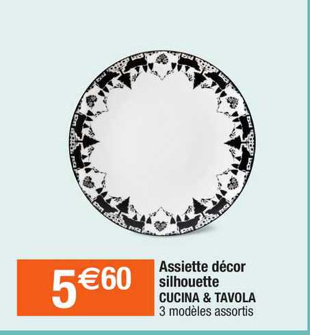 assiette décor silhouette cucina & tavola