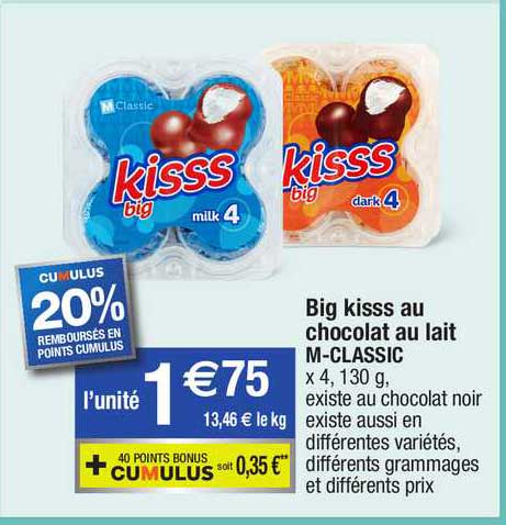big kisss au chocolat au lait m-classic