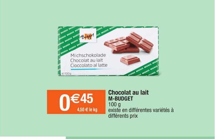 chocolat au lait m-budget